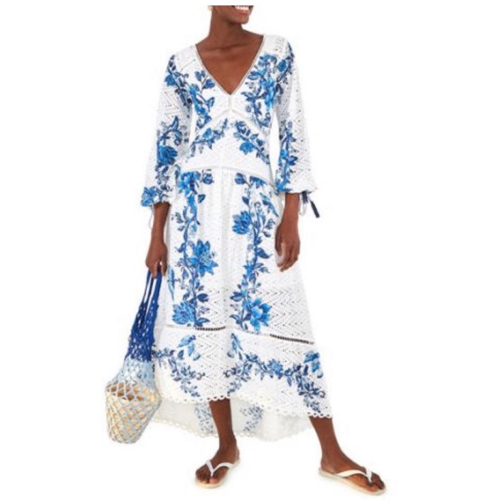 Farm Rio Arara Floral Dress 💙🧿🤍